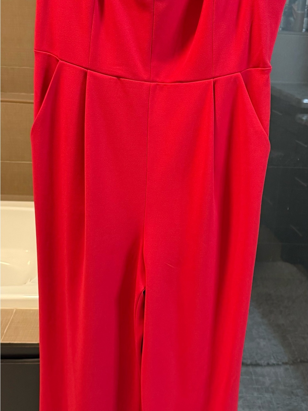 Calvin Klein Red Wide-Leg Jumpsuit
